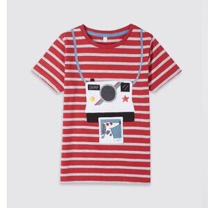 Marks & Spencer Kids Cotton Rich Camera Top Short Sleeve T Shirt 4-5 Selfie
